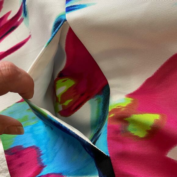 Eliza J Womens size 10 P Floral Bird Dress Belted Tulle Lined Cutout Fit & Flare - Picture 9 of 15